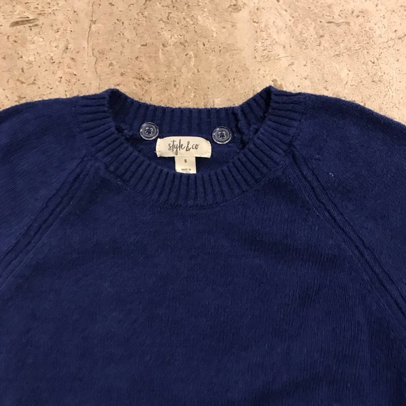 Style & Co Royal Blue Sweater w/ Matching Scarf Size S - Picture 3 of 6